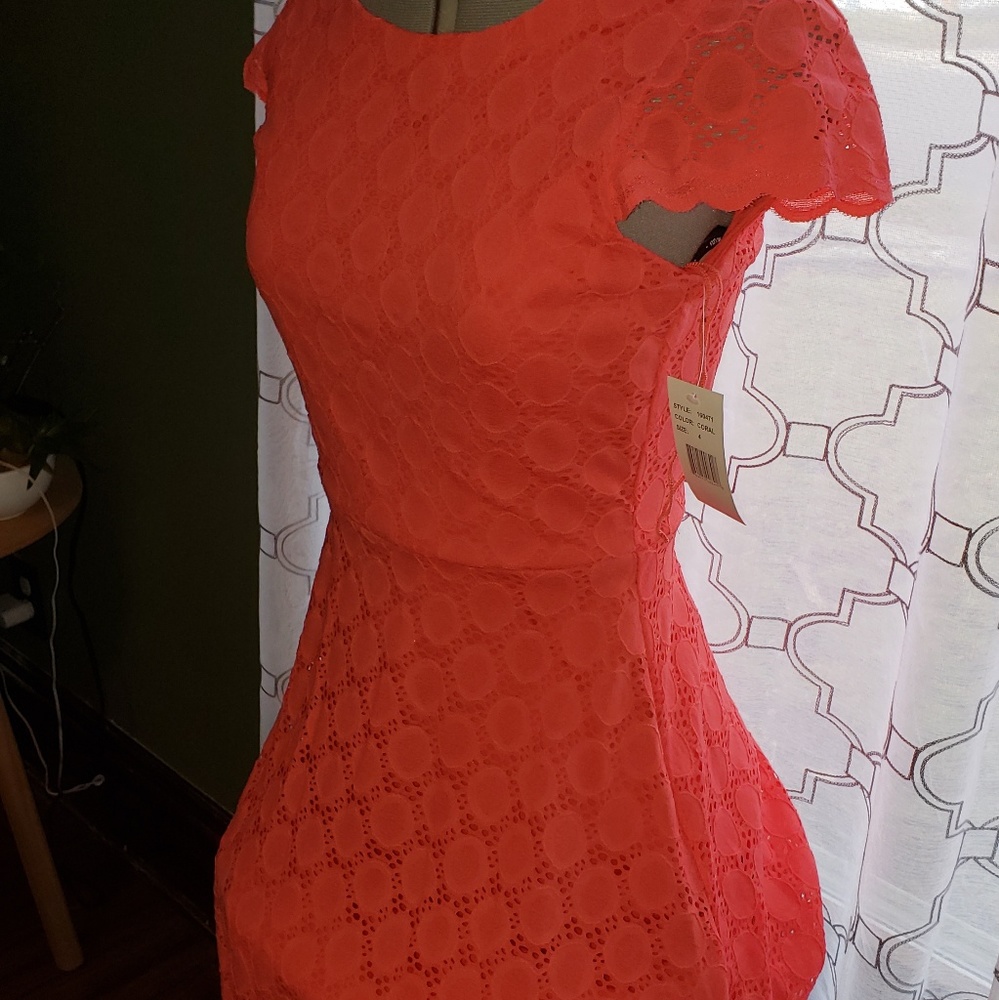 Orange/coral eyelit dress